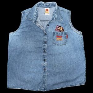 Vintage Looney Tunes Light Blue Denim Shirt